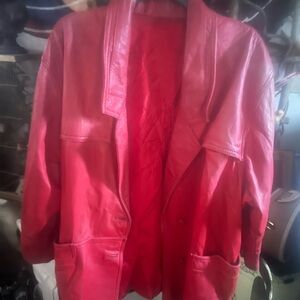 Women's Red Leather Jacket